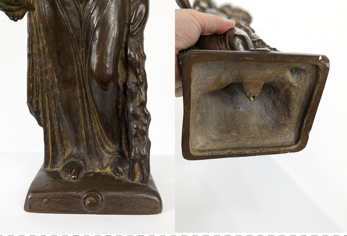 The Goddess Flora Bronze Of Greco-buddhist Spirit Dated 1956 #616-photo-8