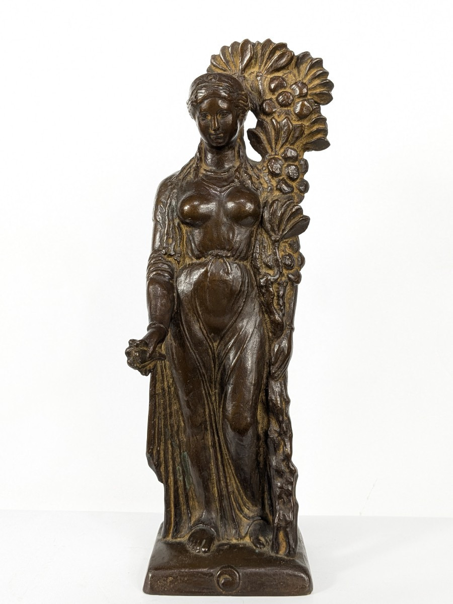 The Goddess Flora Bronze Of Greco-buddhist Spirit Dated 1956 #616