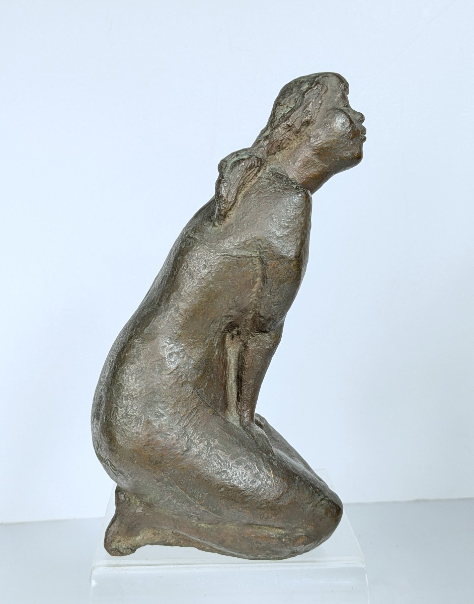 Jeune fille moqueuse bronze circa 1980 - NAKAMURA Shinya (né en 1926) #777-photo-3