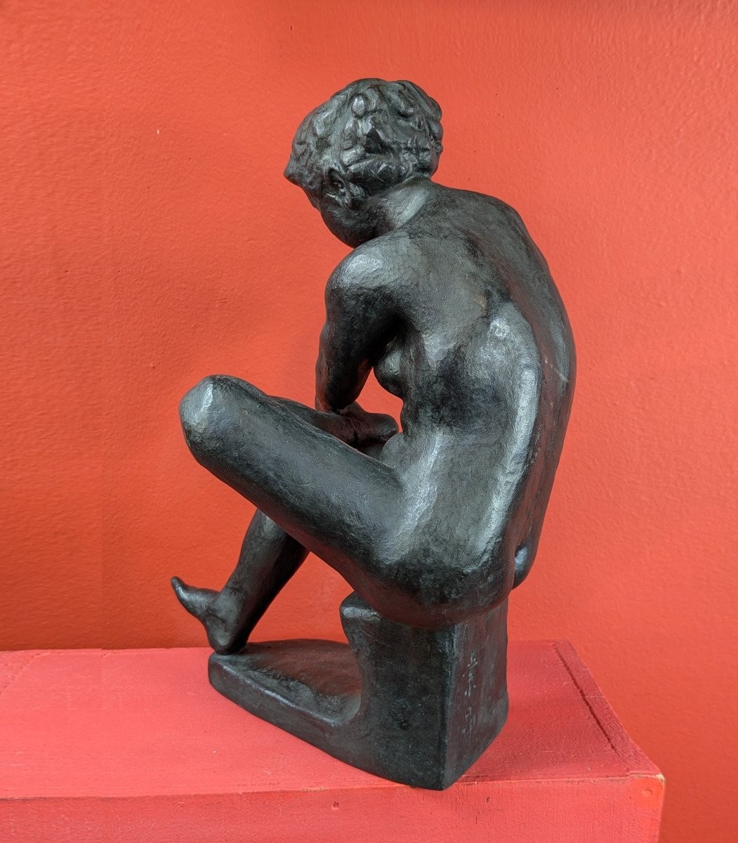 The Toilet - Bronze 1950-70 By Soko Nakano 1898-1985 #496-photo-4