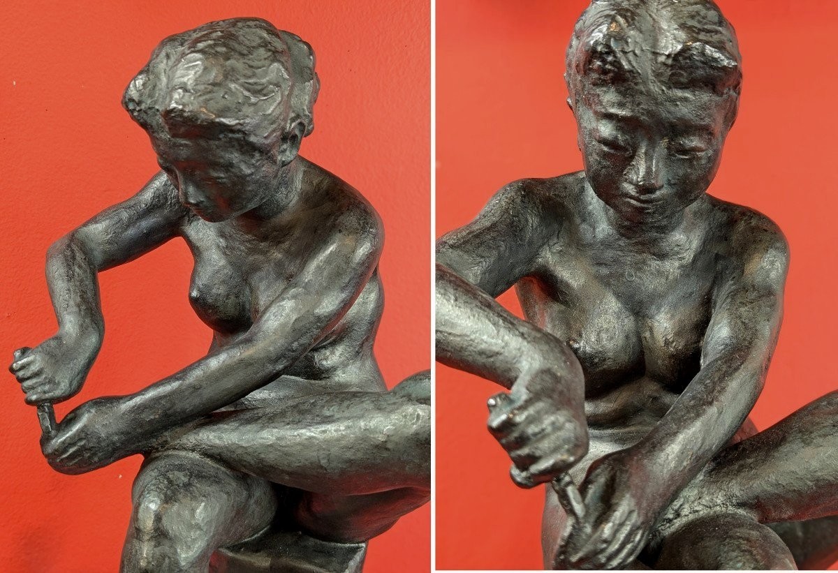 The Toilet - Bronze 1950-70 By Soko Nakano 1898-1985 #496-photo-1