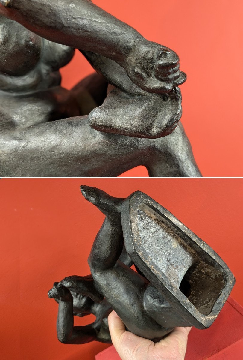 The Toilet - Bronze 1950-70 By Soko Nakano 1898-1985 #496-photo-7