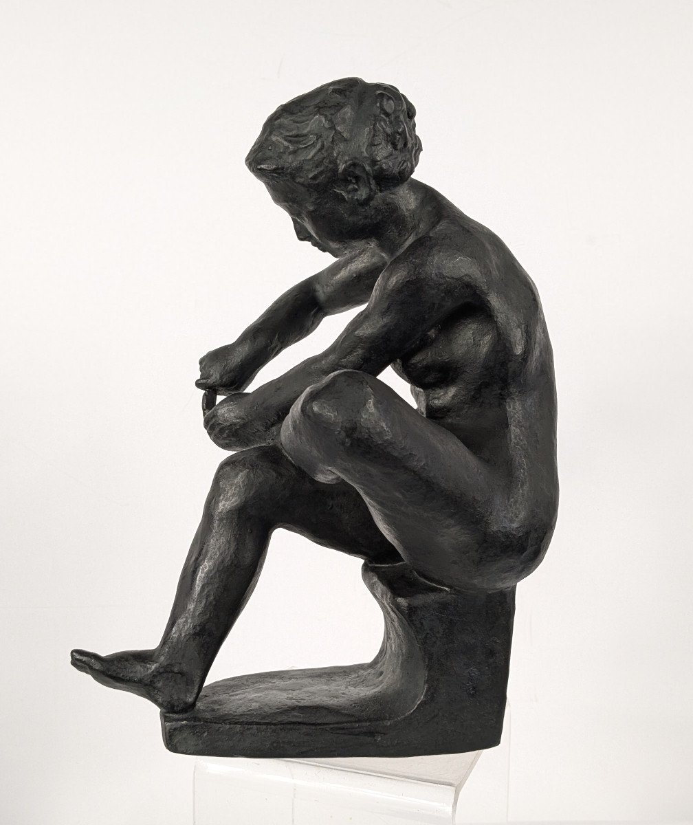 The Toilet - Bronze 1950-70 By Soko Nakano 1898-1985 #496-photo-8