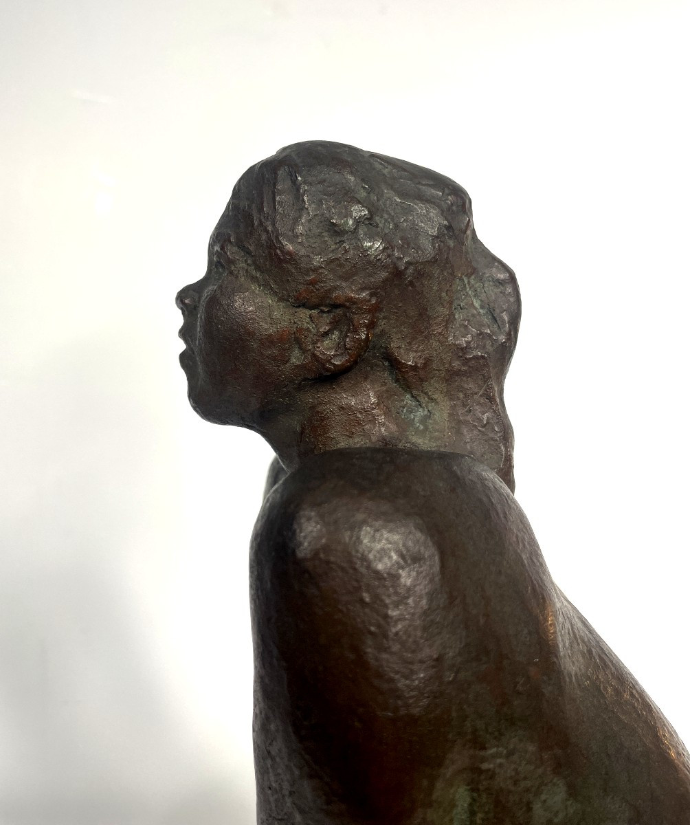 Mocking Nude - Bronze Circa 1960-70 By Yoshikazu (or Bido) Takigawa 1914-80 #629-photo-3