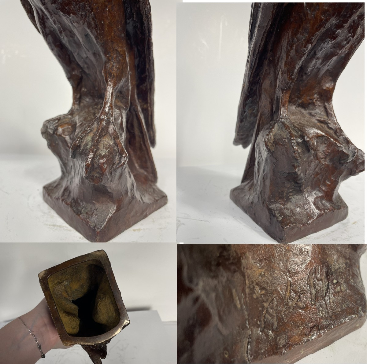 The Falcon - Bronze 1930-50 By Naohisa Unemura - 1909 - 1962 #600-photo-7
