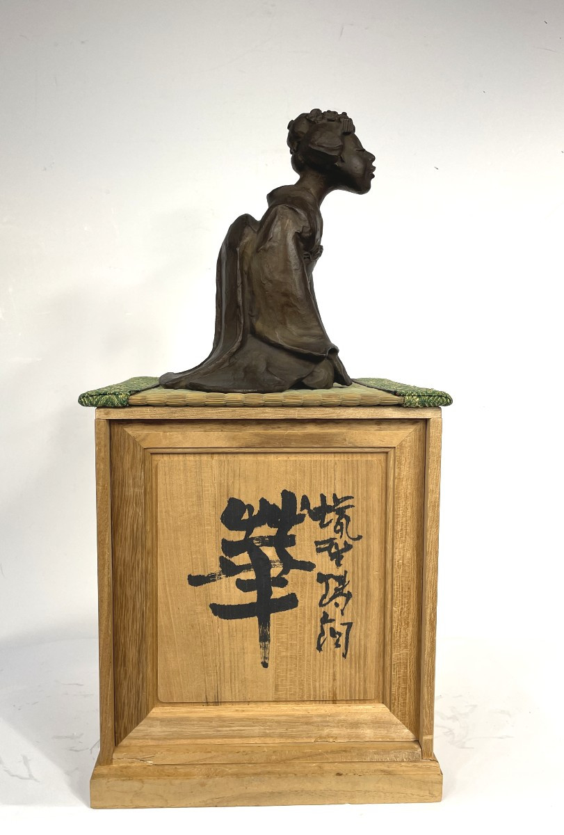 Une geisha moqueuse  - bronze circa 1970-80 #579-photo-7