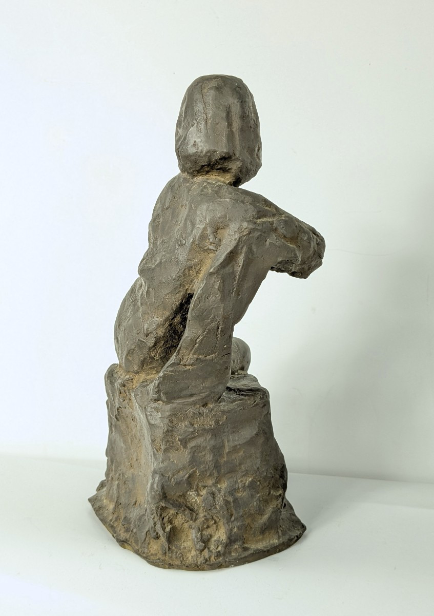 Jeune femme accoudée. Bronze circa 1960 #722-photo-5