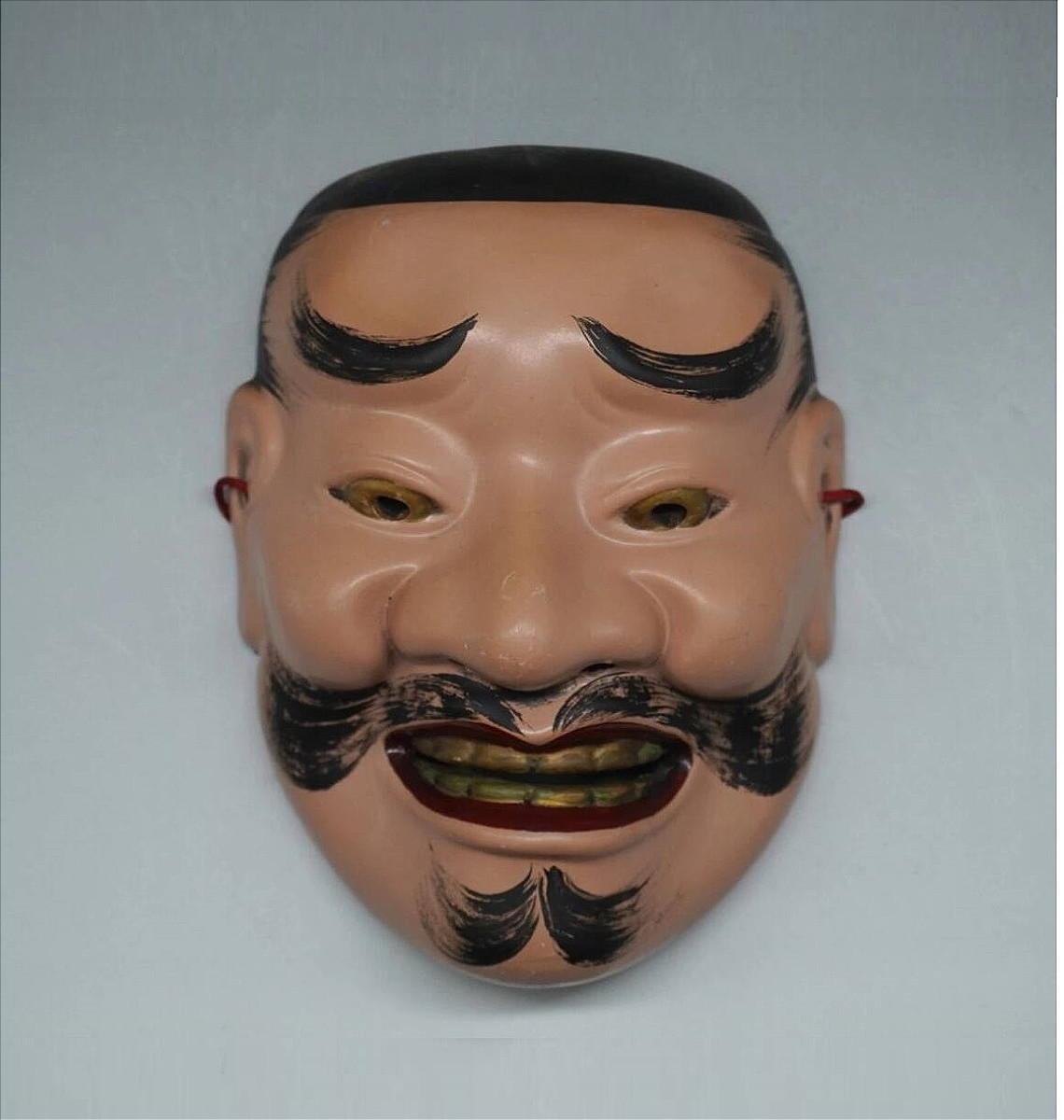 Masque Nôh Otoko, en terre cuite peinte - Japon périone Showa 1950 #905-photo-6