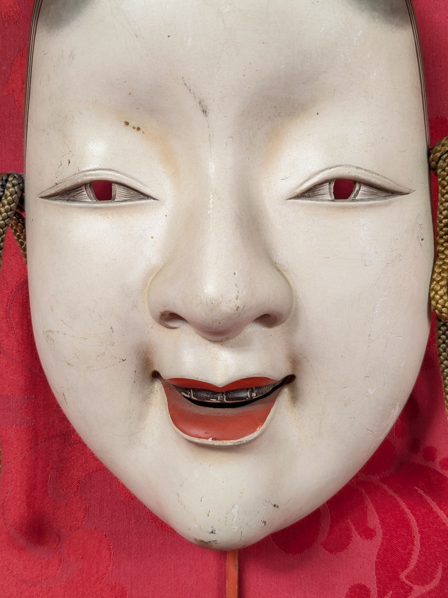 Masque féminin - thêatre Noh - terre cuite milieu XXe   #842-photo-1