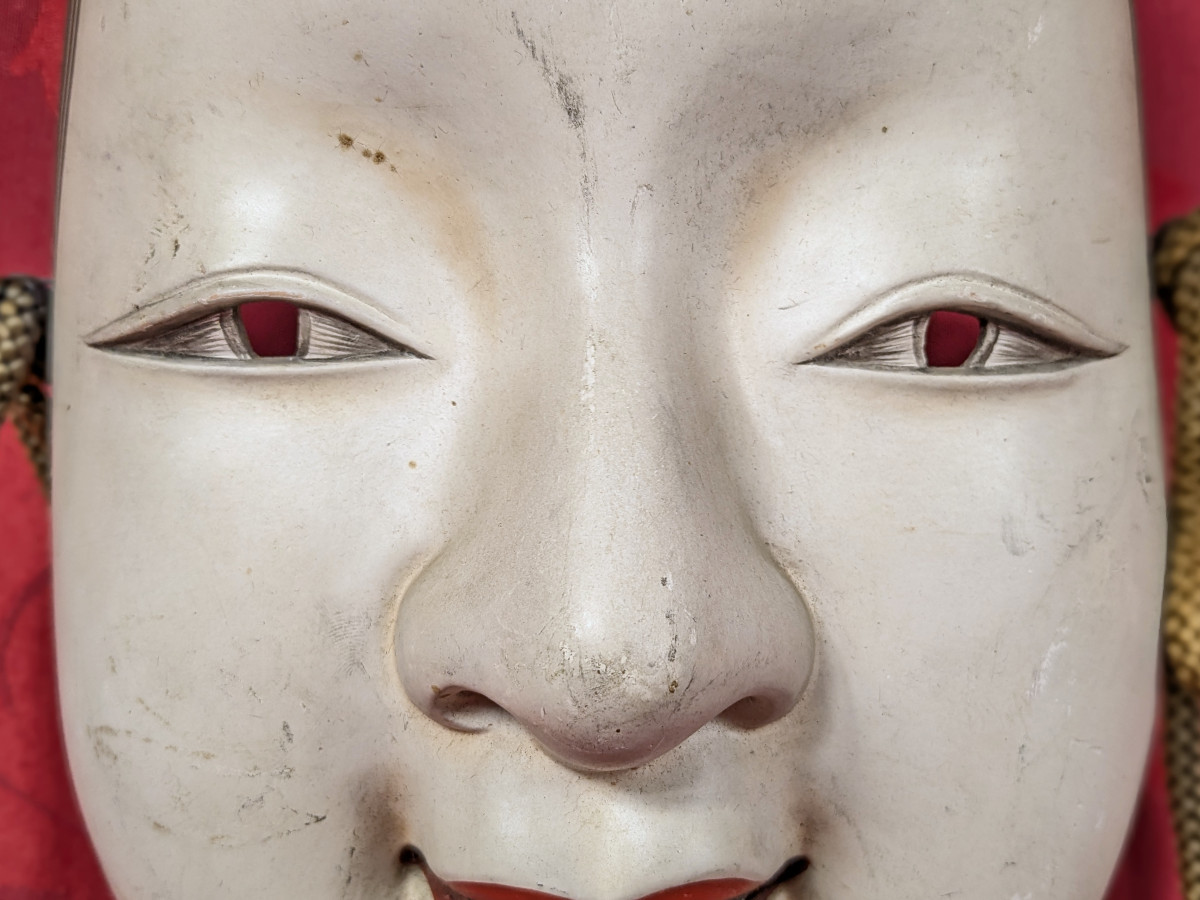Masque féminin - thêatre Noh - terre cuite milieu XXe   #842-photo-2