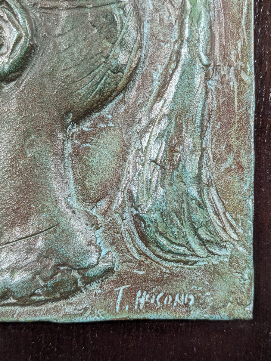 Bronze Relief "the Horse's Tail" By Toshito Hosono (1932-2024) Circa 1960 - #789-photo-4