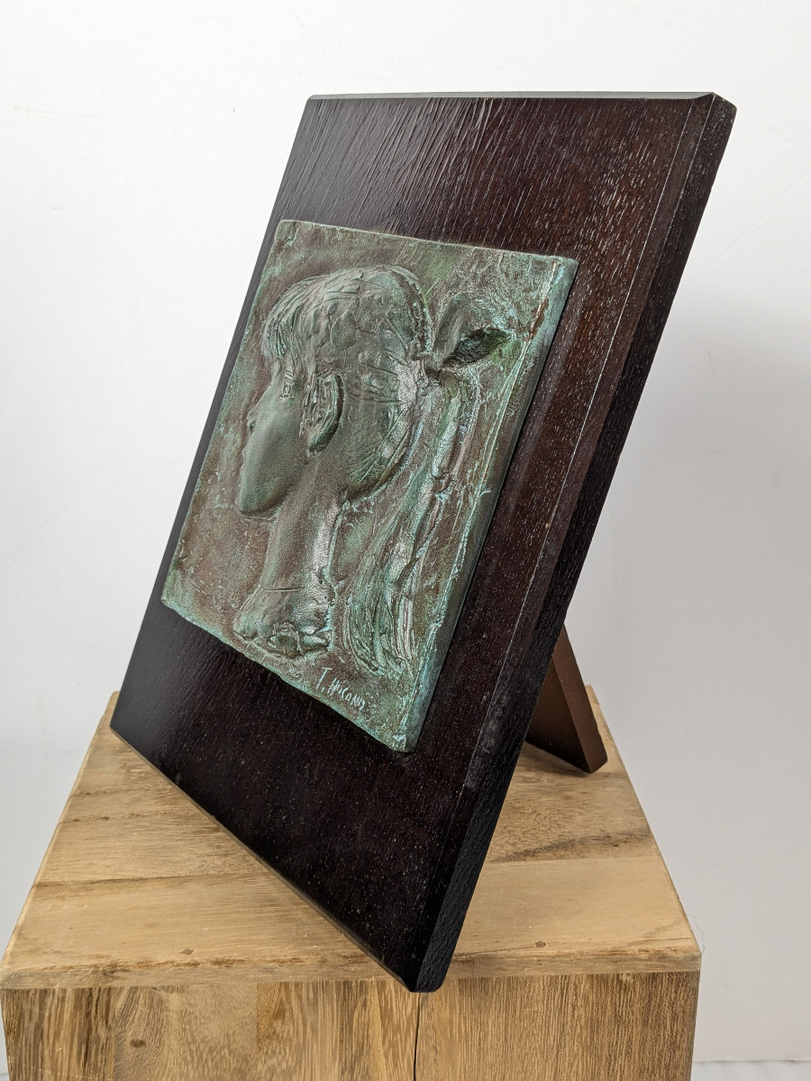 Bronze Relief "the Horse's Tail" By Toshito Hosono (1932-2024) Circa 1960 - #789-photo-2