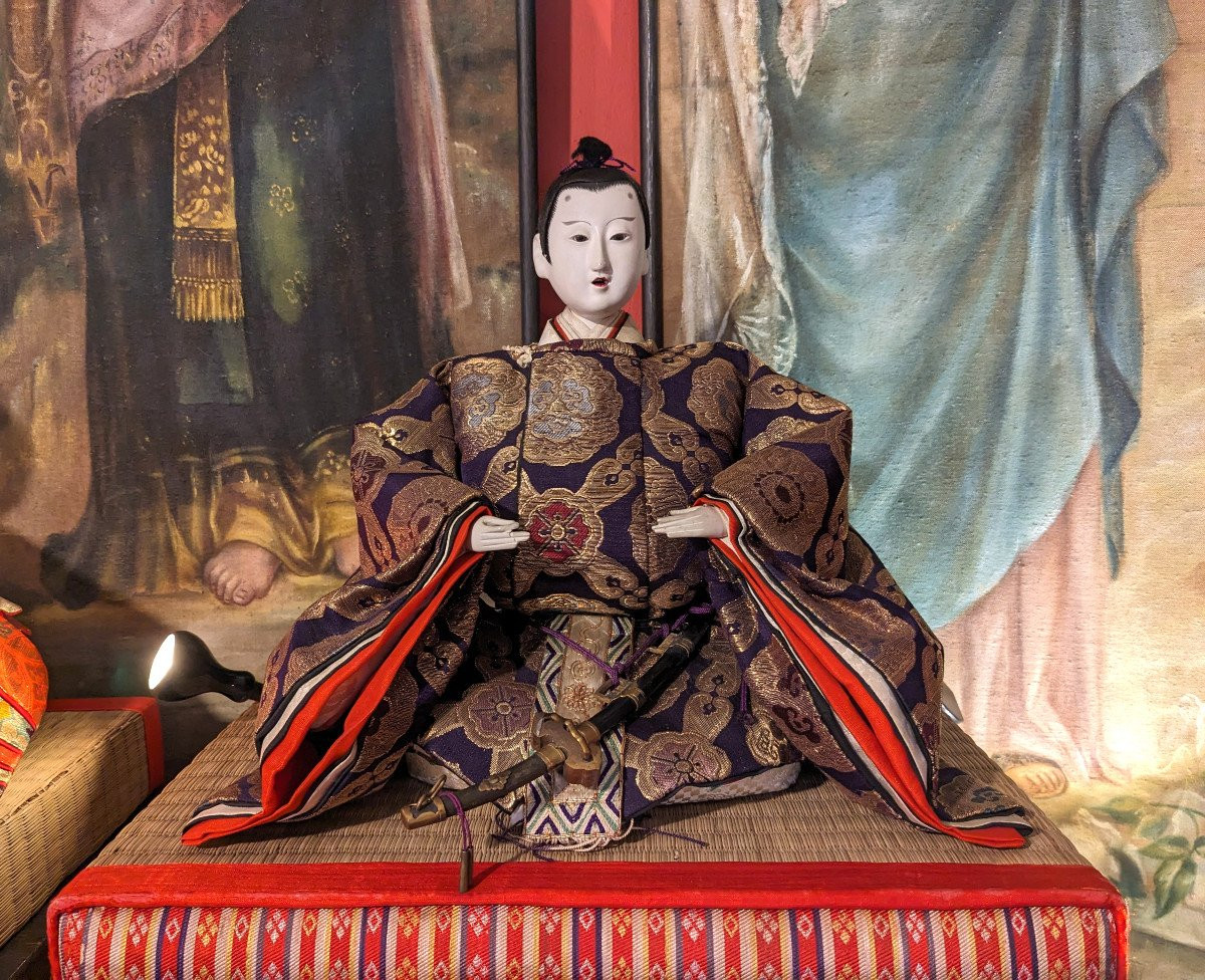 Couple imp&eacute;rial - grandes poup&eacute;es hina matsuri - Japon 1950 #378-photo-3