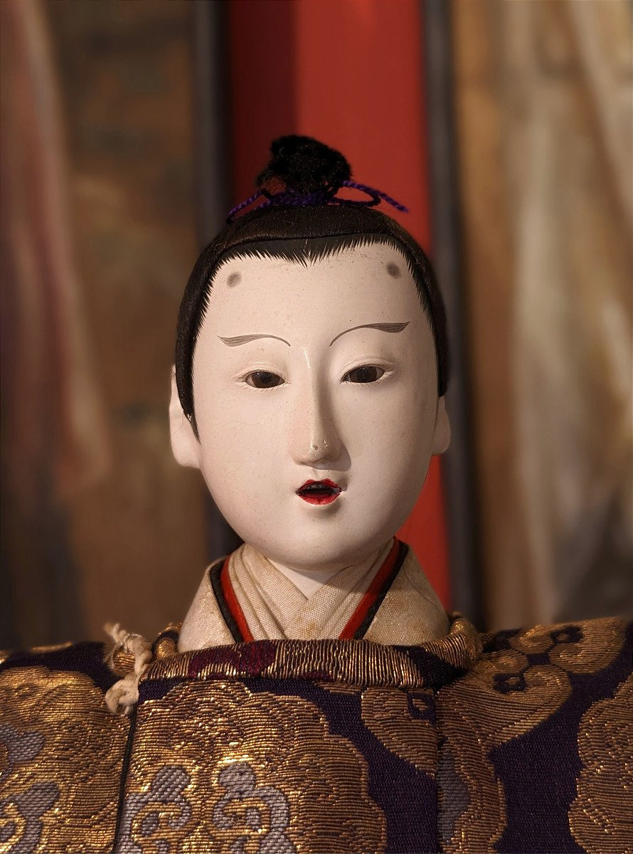 Couple imp&eacute;rial - grandes poup&eacute;es hina matsuri - Japon 1950 #378-photo-4