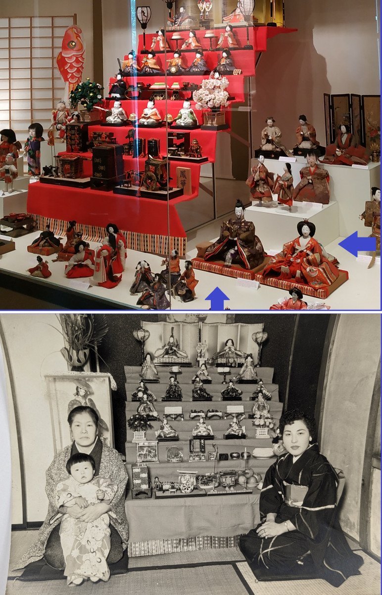 Couple imp&eacute;rial - grandes poup&eacute;es hina matsuri - Japon 1950 #378-photo-2