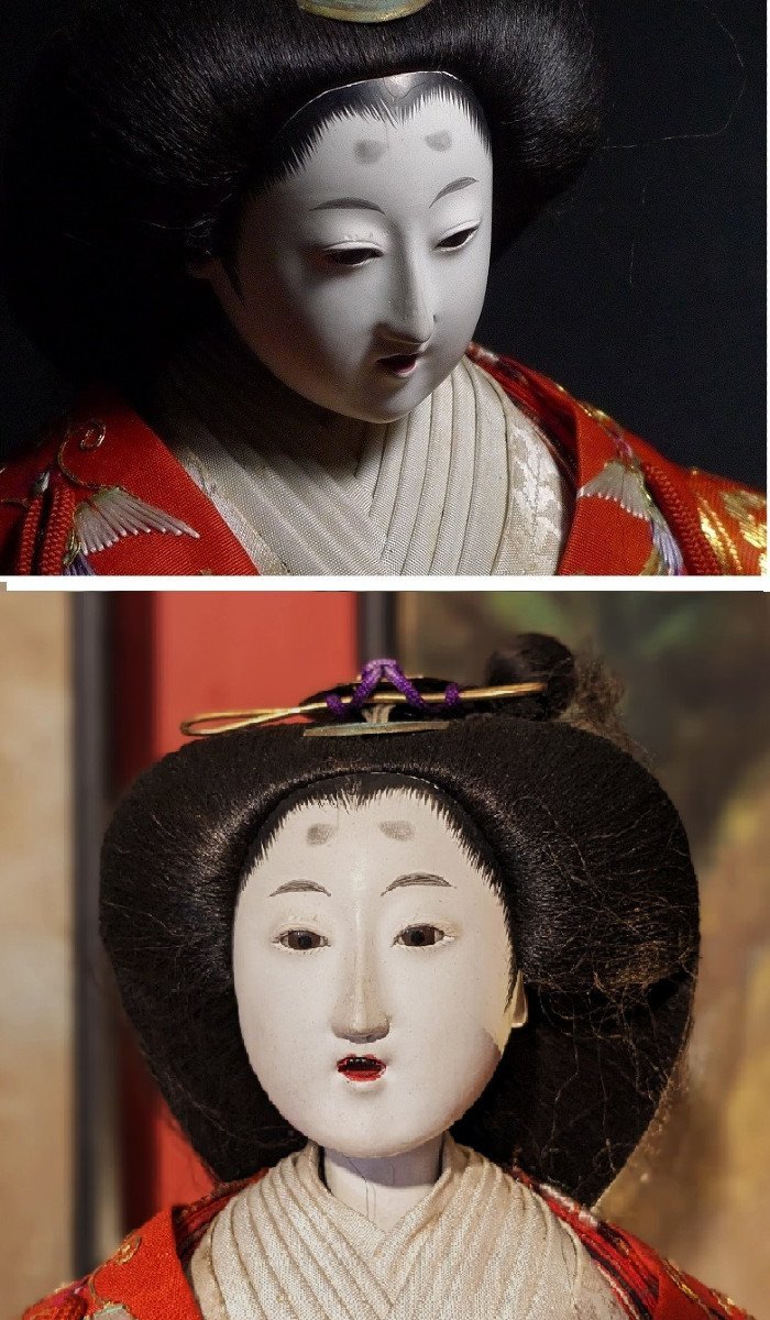 Couple imp&eacute;rial - grandes poup&eacute;es hina matsuri - Japon 1950 #378-photo-4