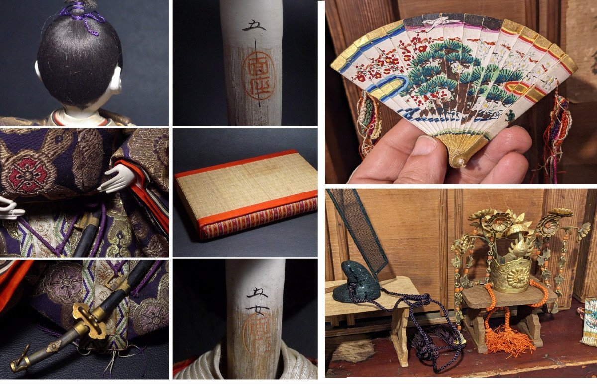 Couple imp&eacute;rial - grandes poup&eacute;es hina matsuri - Japon 1950 #378-photo-7