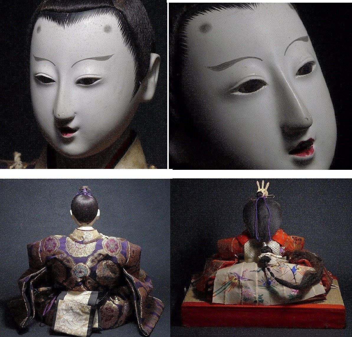 Couple imp&eacute;rial - grandes poup&eacute;es hina matsuri - Japon 1950 #378-photo-8