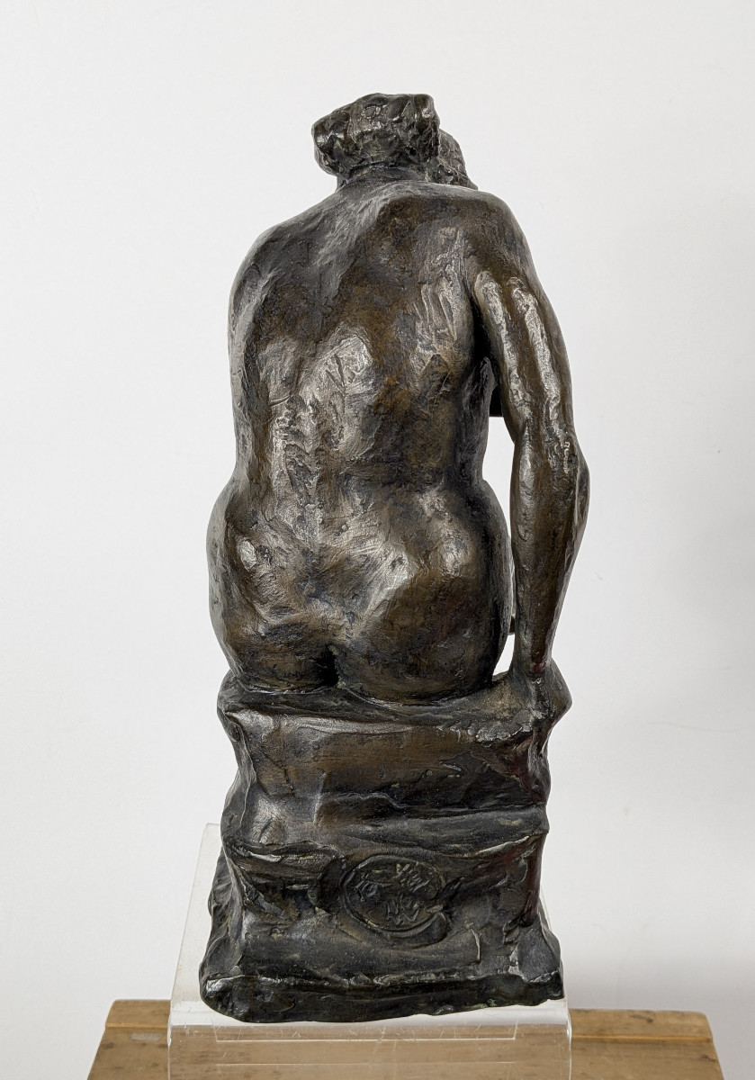 Nude At The Rock - Bronze Circa 1960 - #736-photo-3
