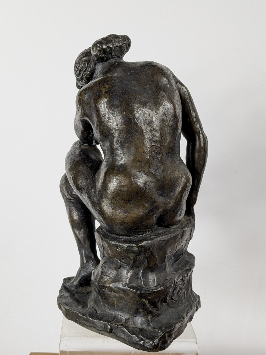 Nude At The Rock - Bronze Circa 1960 - #736-photo-4