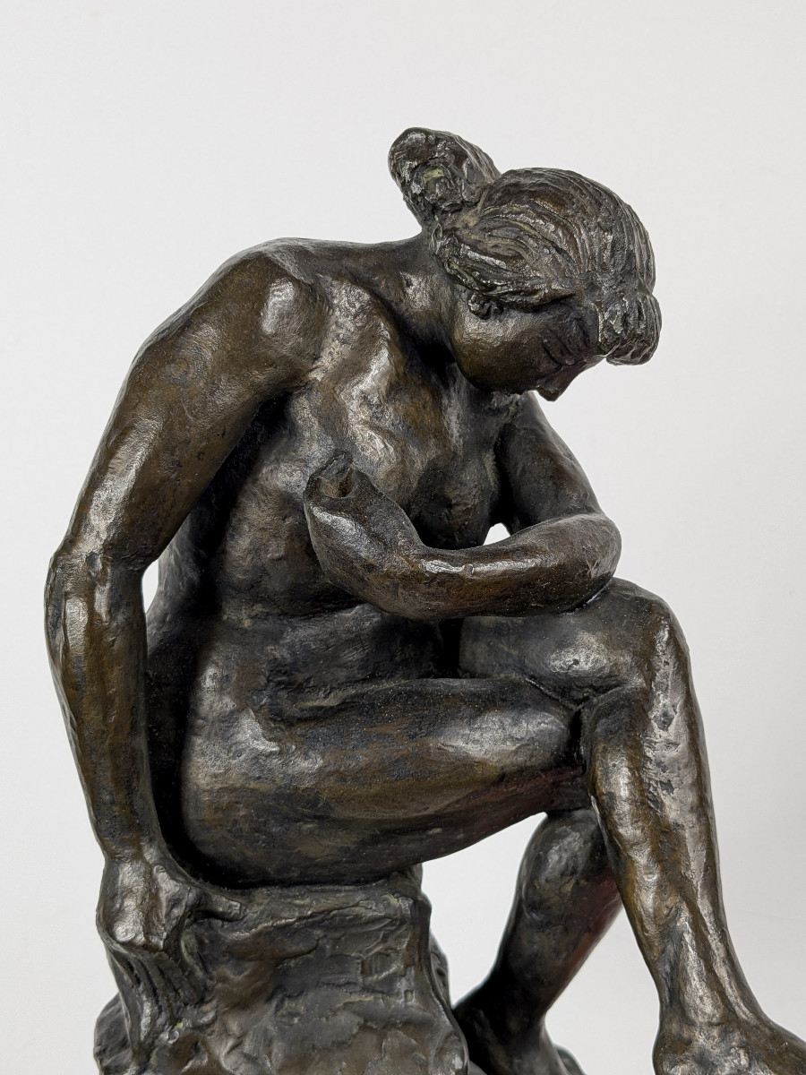 Nude At The Rock - Bronze Circa 1960 - #736-photo-4