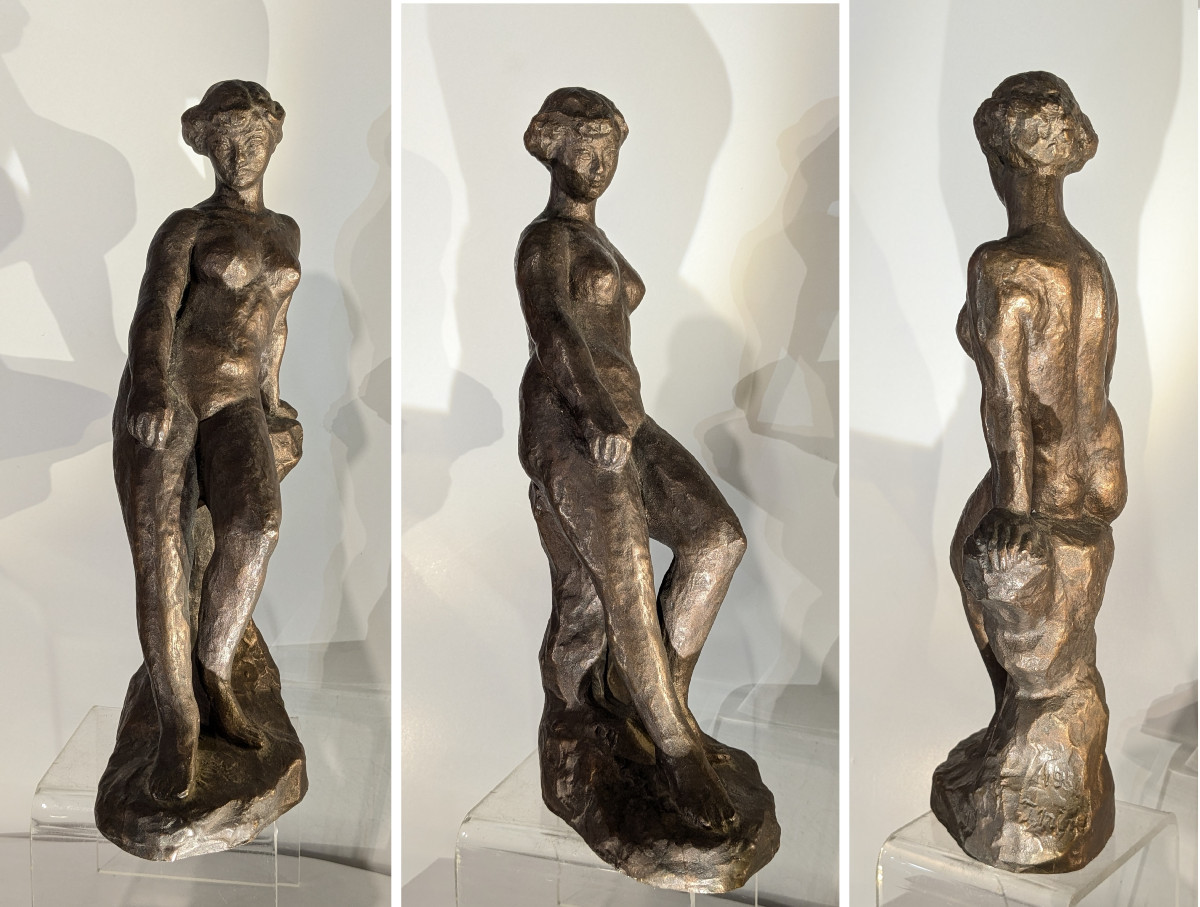 Nu au rocher - Takashi Mine 1913-2003 Japon- bronze 1953 #850-photo-4