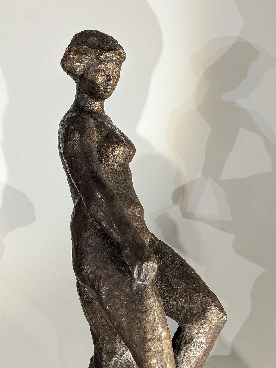 Nu au rocher - Takashi Mine 1913-2003 Japon- bronze 1953 #850-photo-1