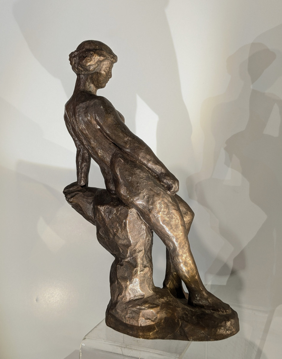 Nu au rocher - Takashi Mine 1913-2003 Japon- bronze 1953 #850-photo-3