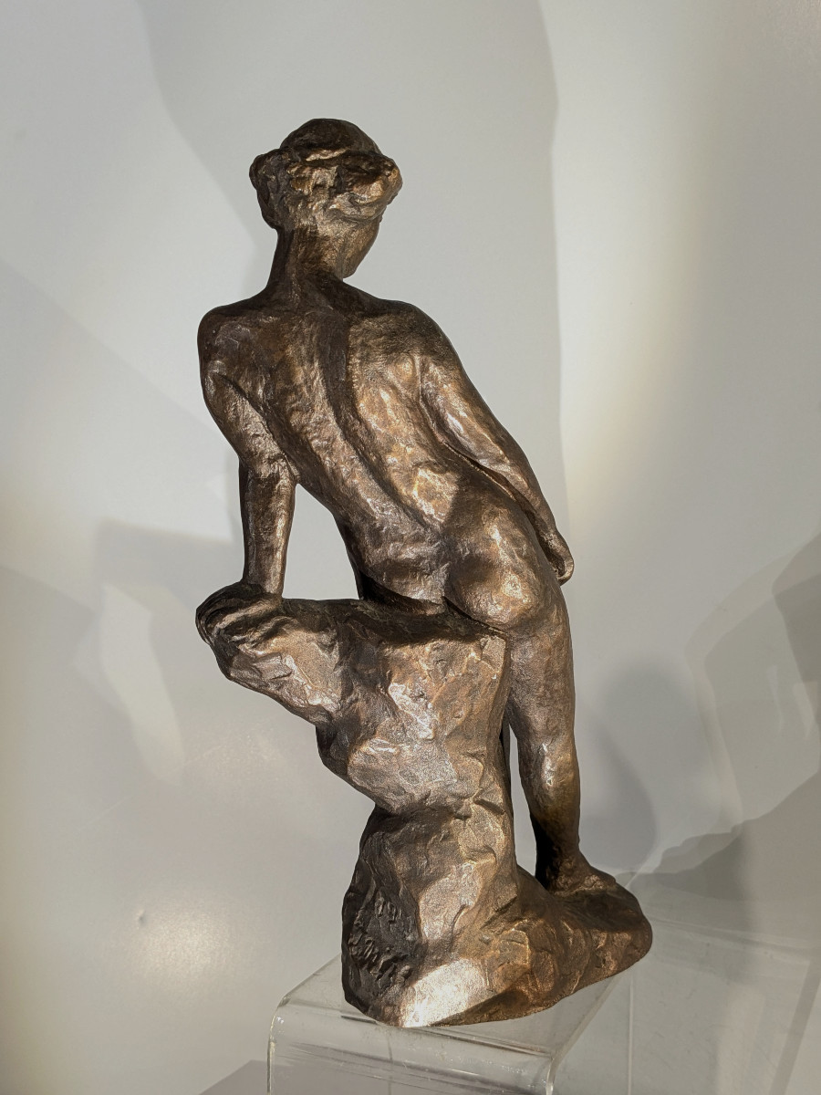 Nu au rocher - Takashi Mine 1913-2003 Japon- bronze 1953 #850-photo-4