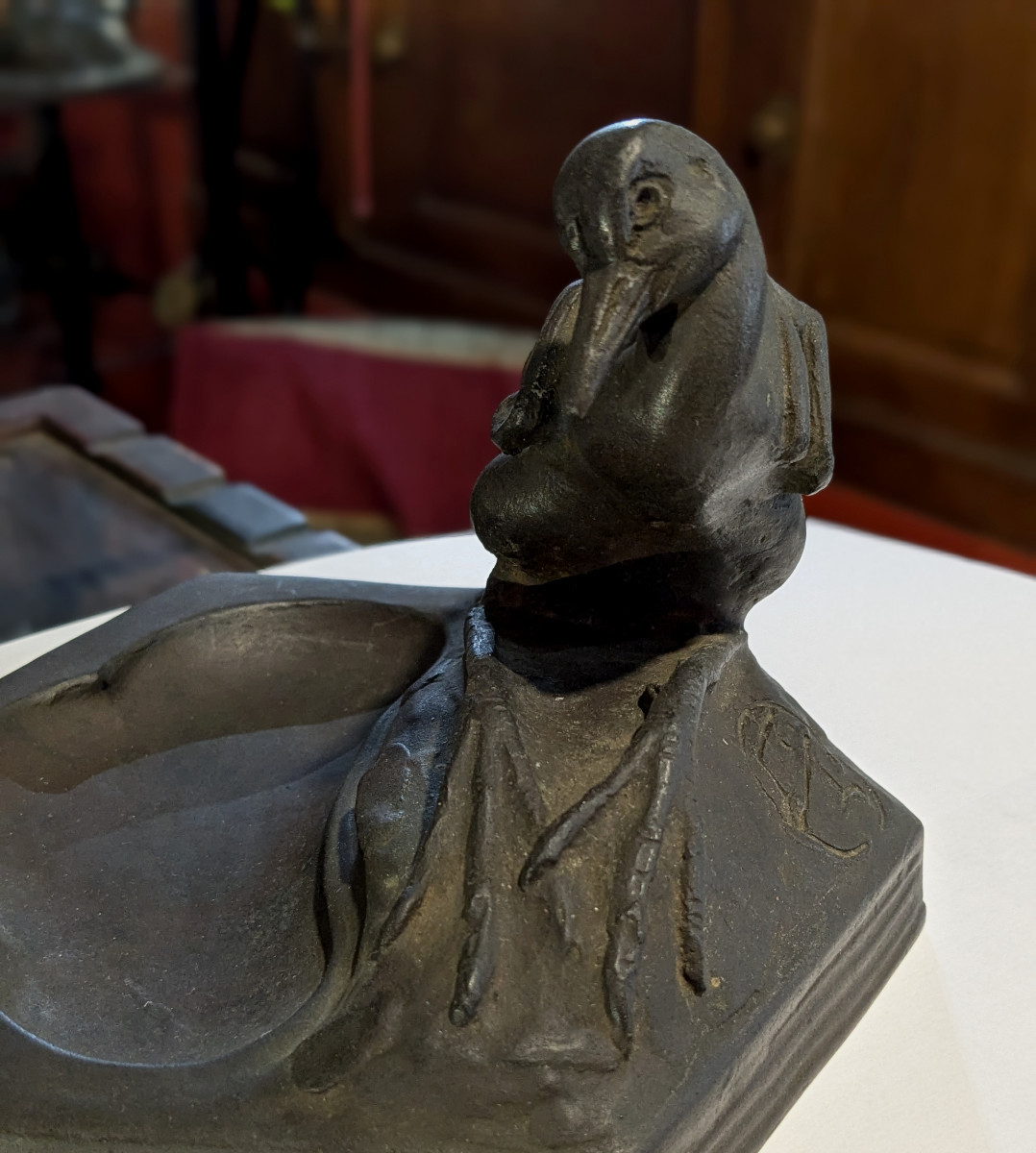 A Heron - Bronze 1930 By Uichiro Ogura 1881-1962 Japan #929-photo-2