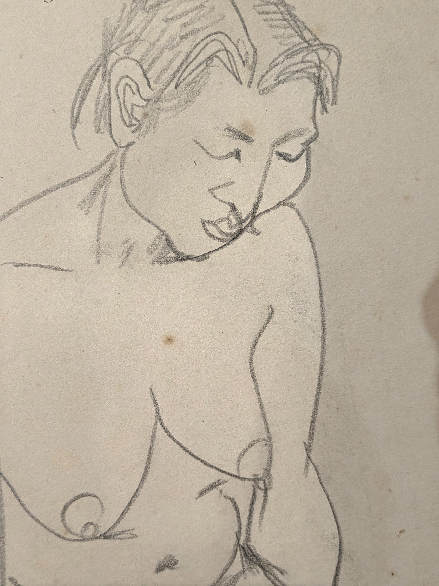 Nude Study - Graphite Circa 1930 - Yoshitsune Kuroda 1909 - 1998 - #849ss2-photo-3