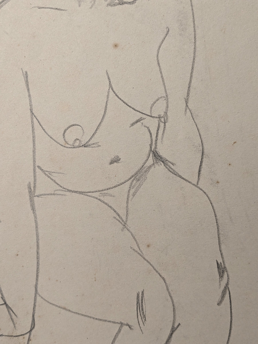 Nude Study - Graphite Circa 1930 - Yoshitsune Kuroda 1909 - 1998 - #849ss2-photo-4