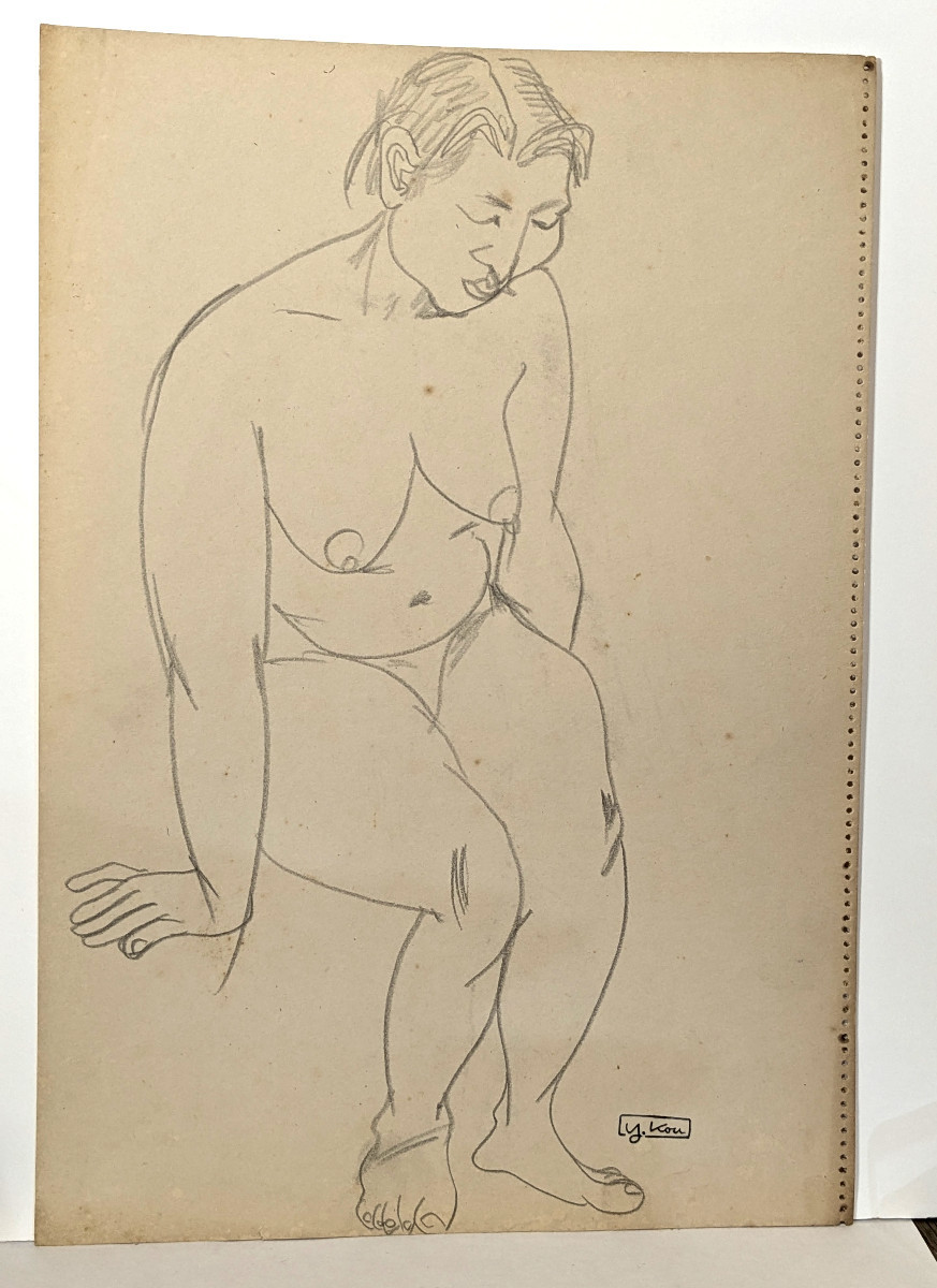 Nude Study - Graphite Circa 1930 - Yoshitsune Kuroda 1909 - 1998 - #849ss2