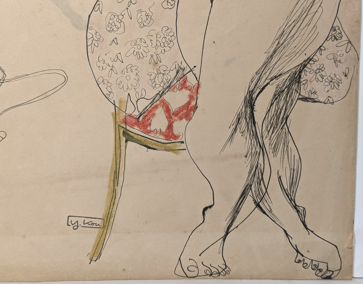 Nude By The Lamp - Circa 1930 - Yoshitsune Kuroda 1909 - 1998 - #849ss3-photo-1