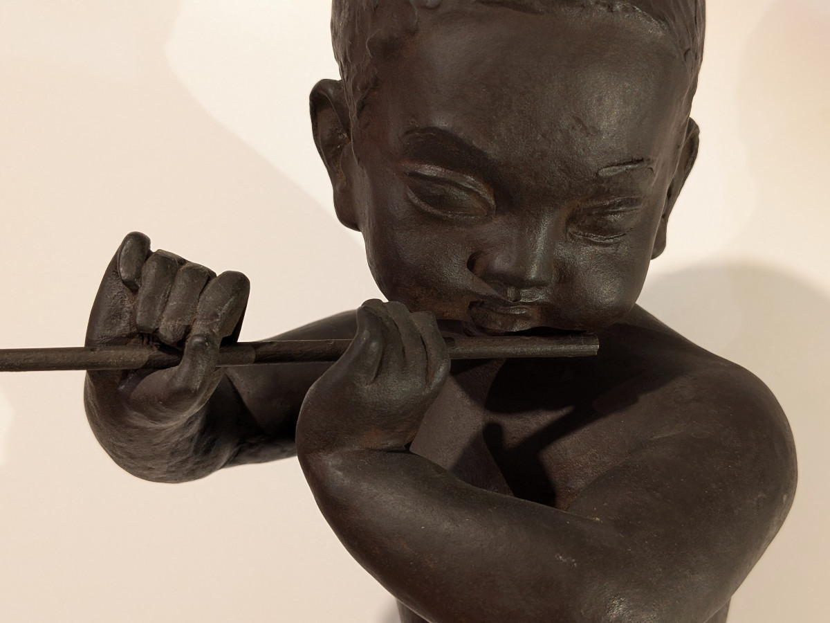 Child With The Flute - Bronze By Ariichi Yamahata – 1908 - 1980 #238-photo-3