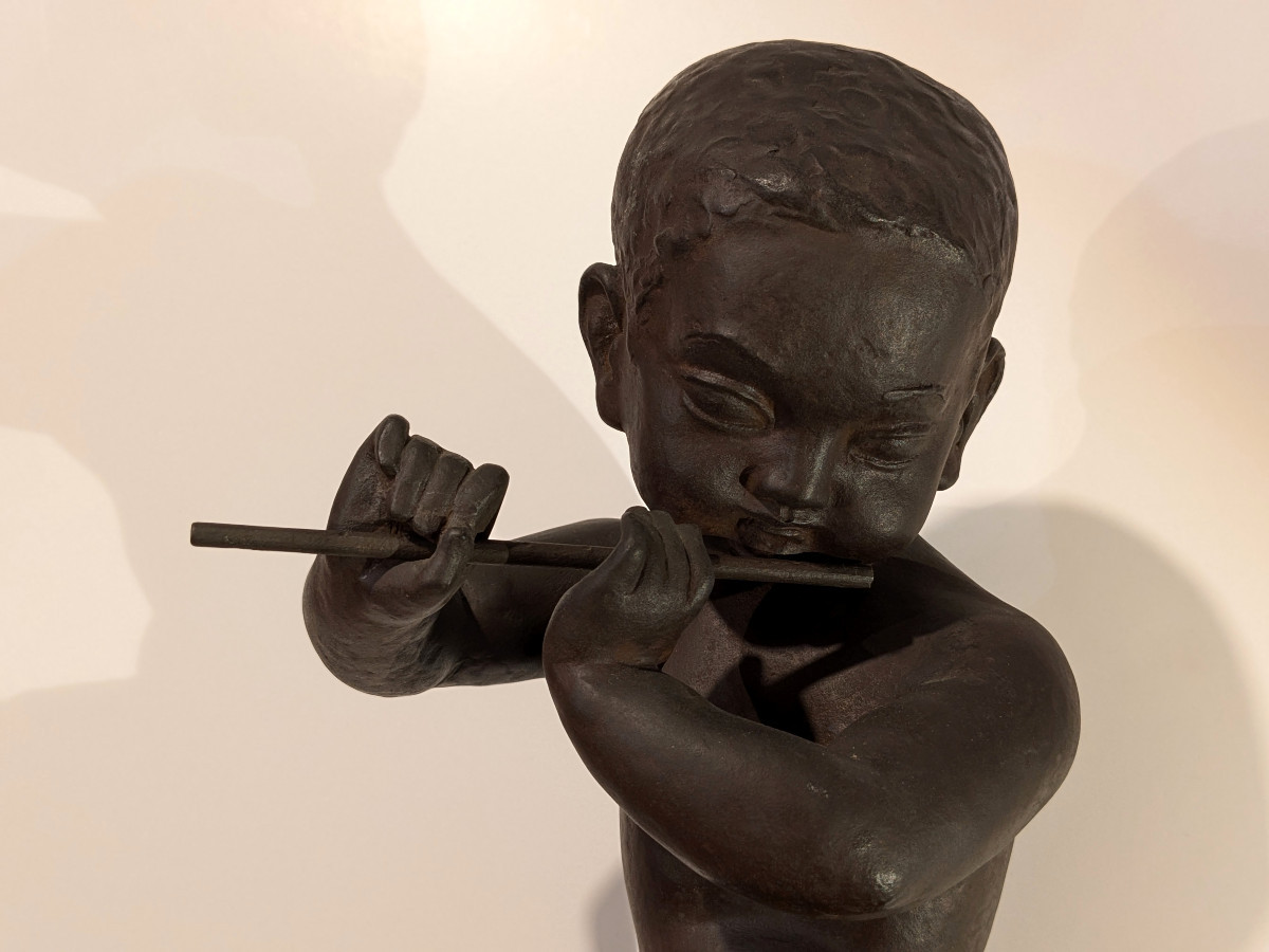 Child With The Flute - Bronze By Ariichi Yamahata – 1908 - 1980 #238-photo-4