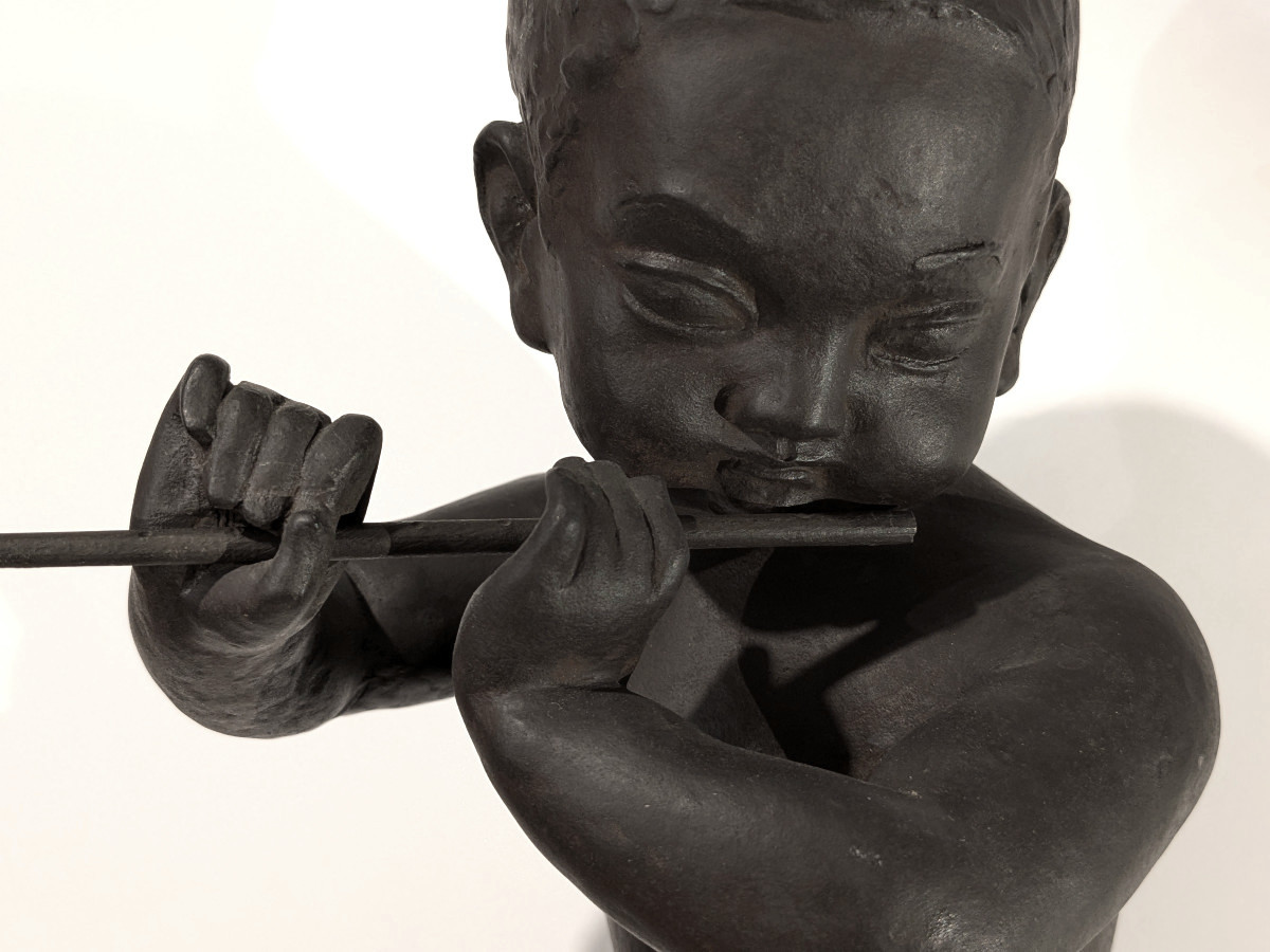 Child With The Flute - Bronze By Ariichi Yamahata – 1908 - 1980 #238-photo-3