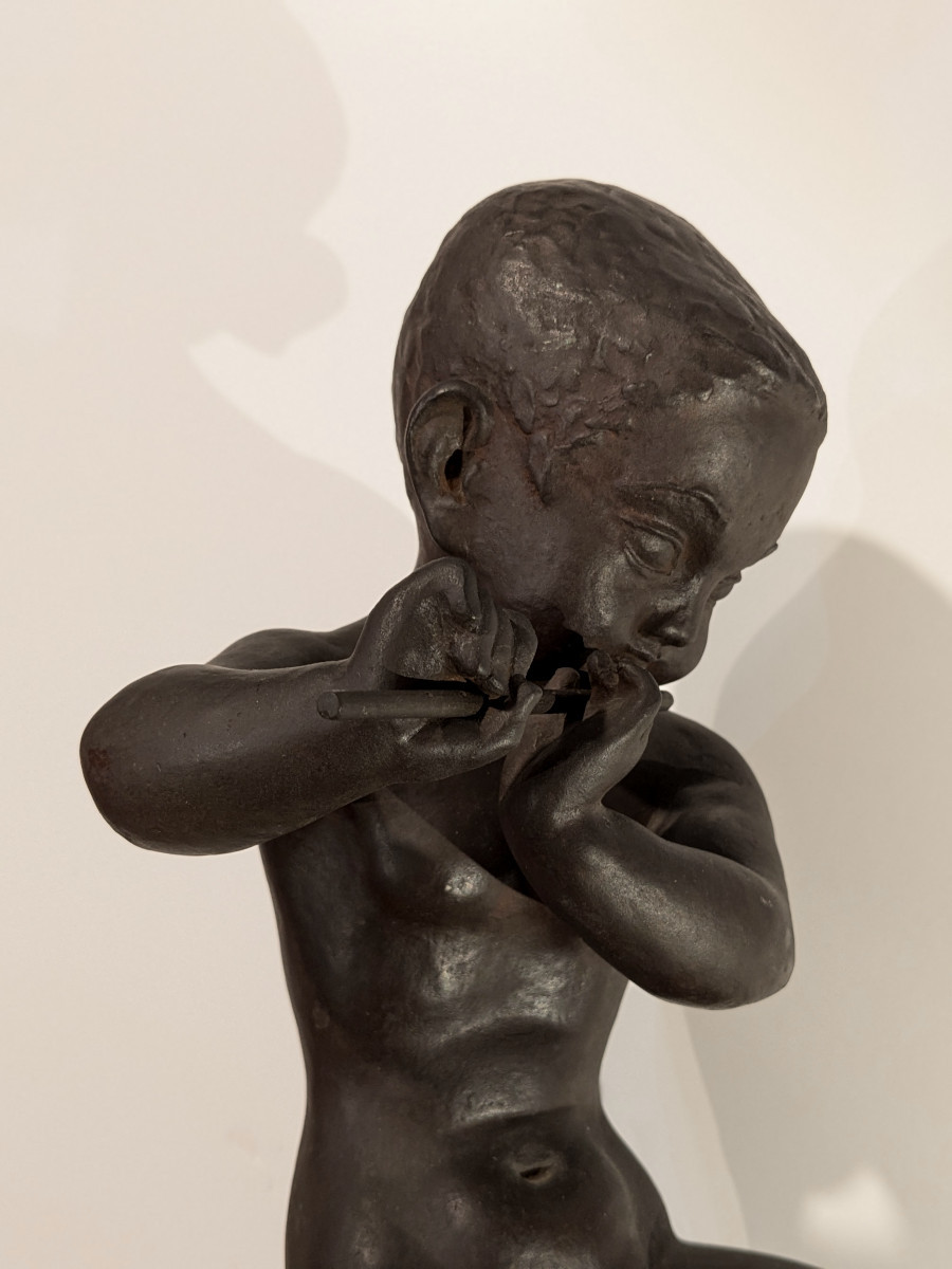 Child With The Flute - Bronze By Ariichi Yamahata – 1908 - 1980 #238-photo-1