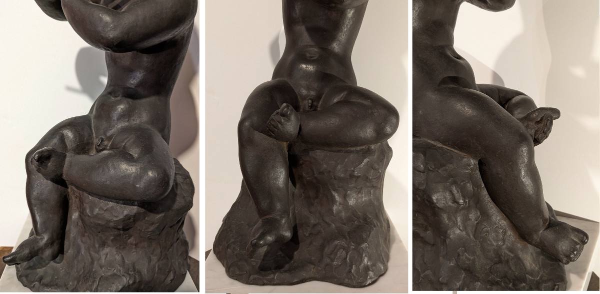 Child With The Flute - Bronze By Ariichi Yamahata – 1908 - 1980 #238-photo-4