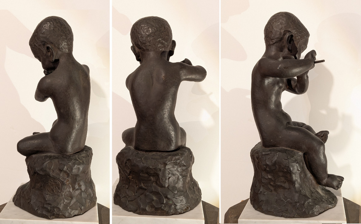 Child With The Flute - Bronze By Ariichi Yamahata – 1908 - 1980 #238-photo-5
