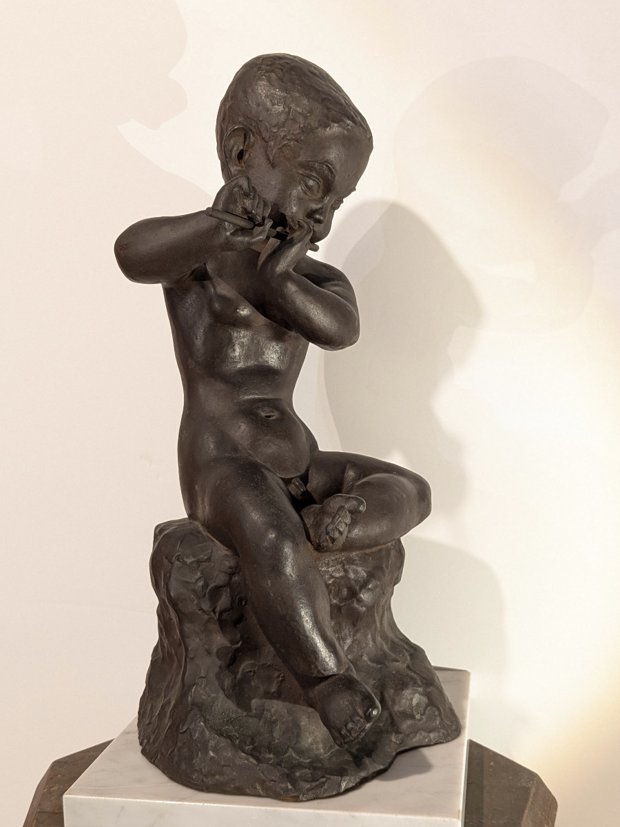 Child With The Flute - Bronze By Ariichi Yamahata – 1908 - 1980 #238-photo-6