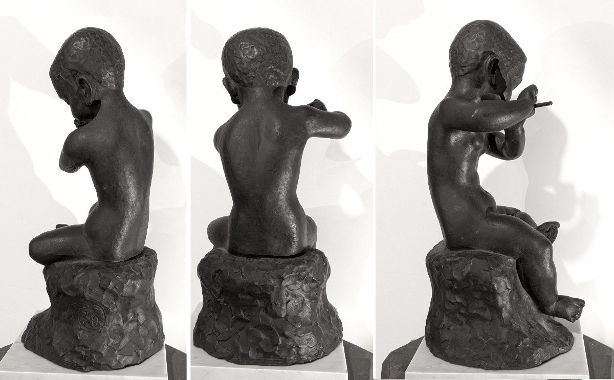 Child With The Flute - Bronze By Ariichi Yamahata – 1908 - 1980 #238-photo-5