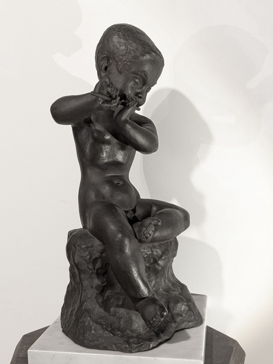 Child With The Flute - Bronze By Ariichi Yamahata – 1908 - 1980 #238-photo-6