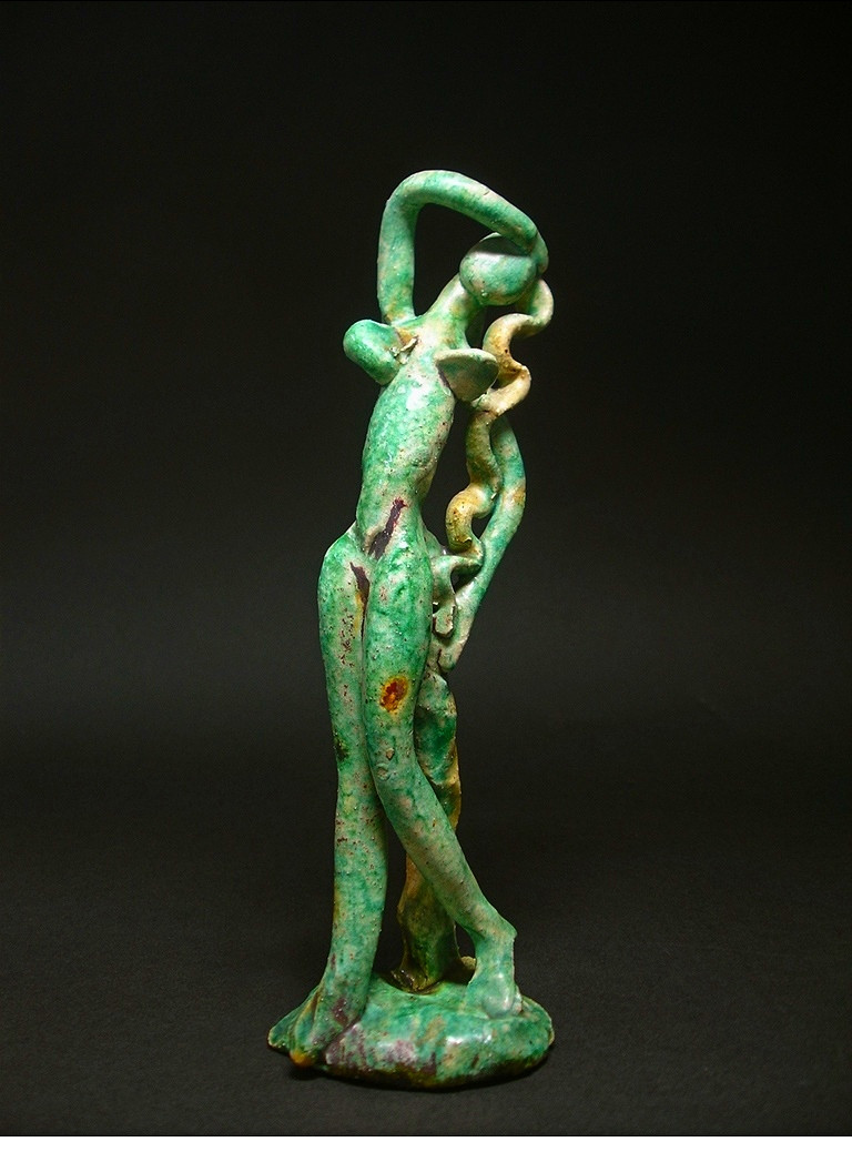 Nu vert - terre cuite glaçurée circa 1950 par Masaru Kinouchi  1892-1977 #209