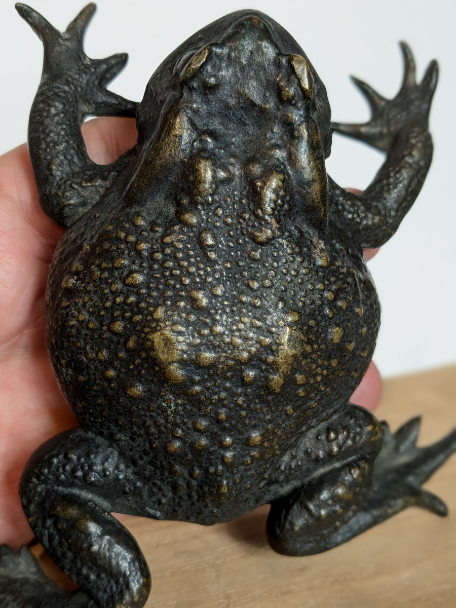 Pustular Toad - Bronze, Japan, Meiji Period, 19th Century --photo-2