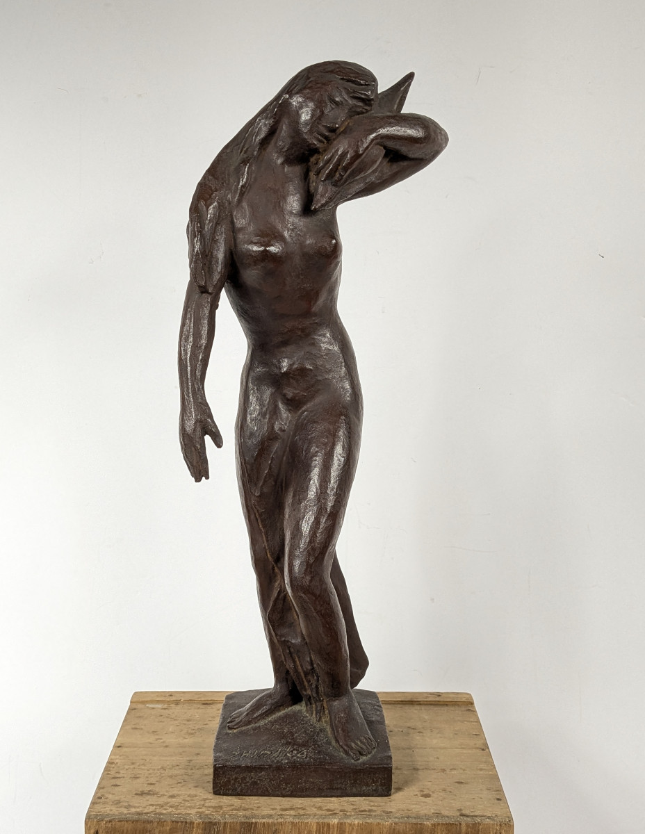 Nu au coquillage - bronze circa 1970 - Seiho Hidaka 1915 - 2006 #847-photo-2