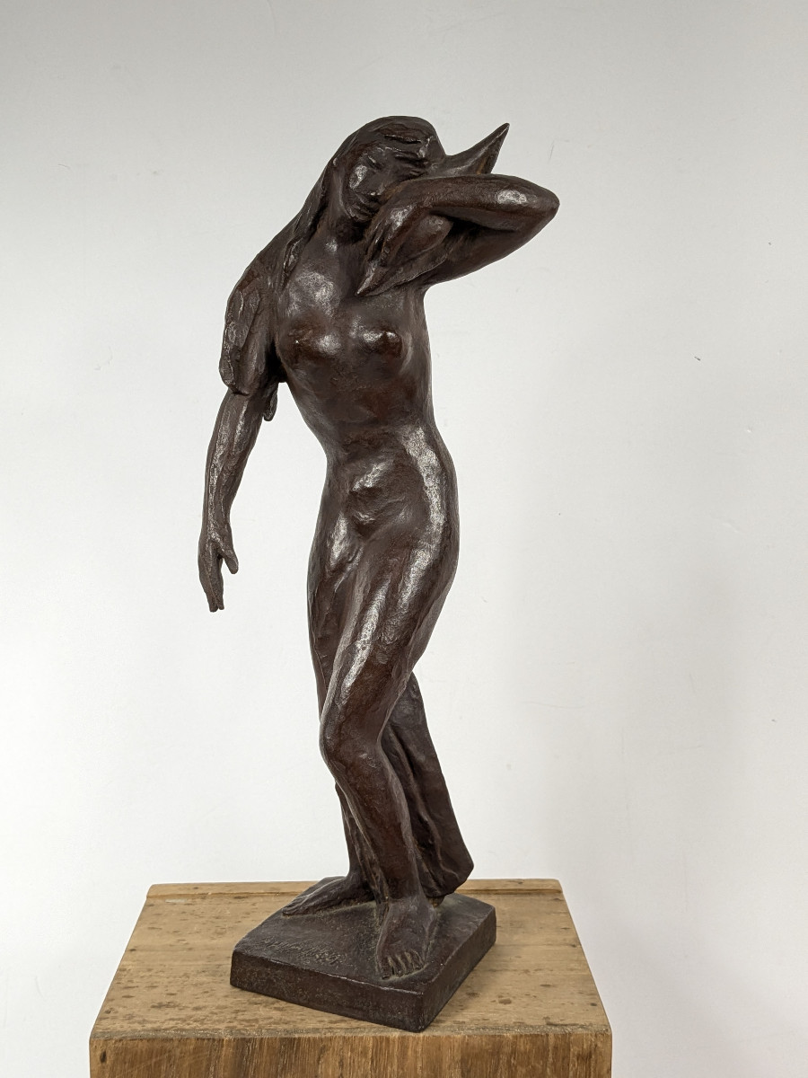 Nu au coquillage - bronze circa 1970 - Seiho Hidaka 1915 - 2006 #847-photo-7