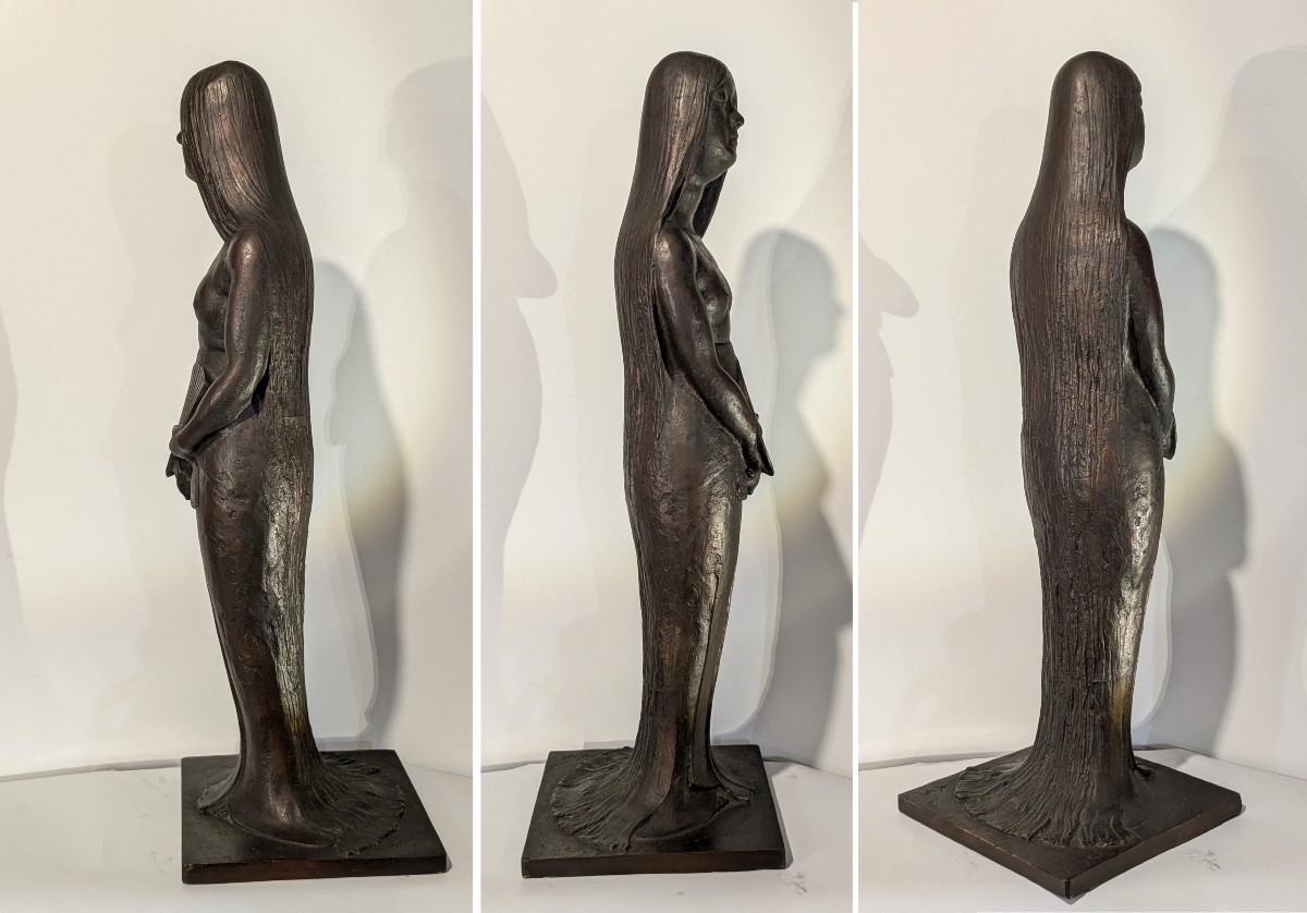 Naked Geisha - Bronze 71cm - Circa 1970 - Taikei Ogawa 1898-1980 #915-photo-6