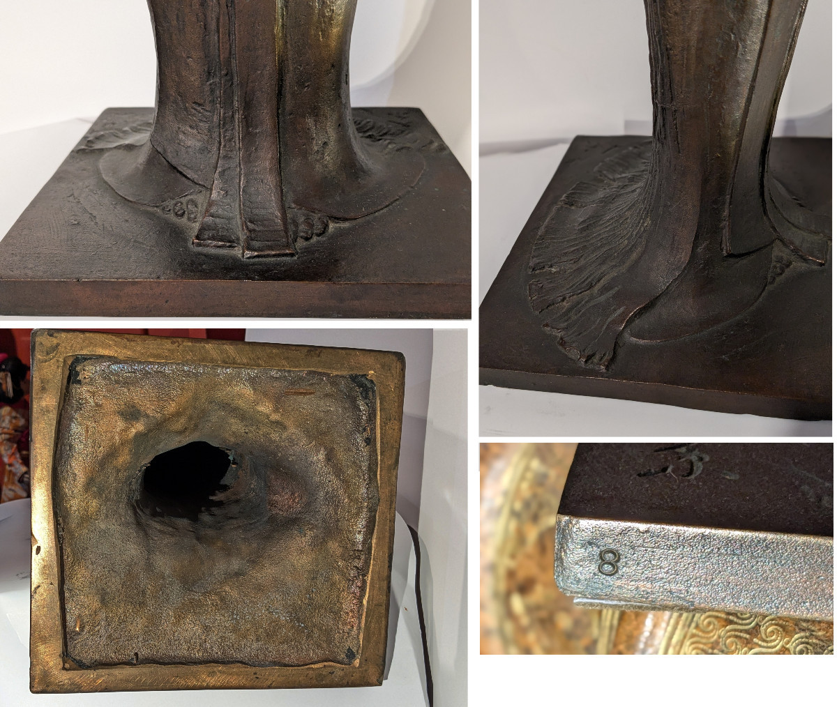 Naked Geisha - Bronze 71cm - Circa 1970 - Taikei Ogawa 1898-1980 #915-photo-8