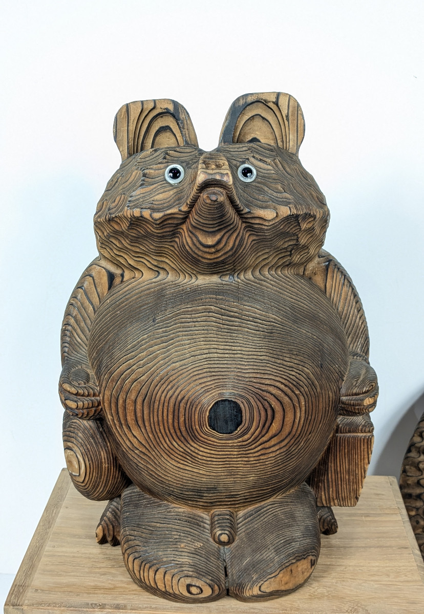 Tanuki - Yakisugi Flamed Wood - Circa 1960-70 #943-photo-3